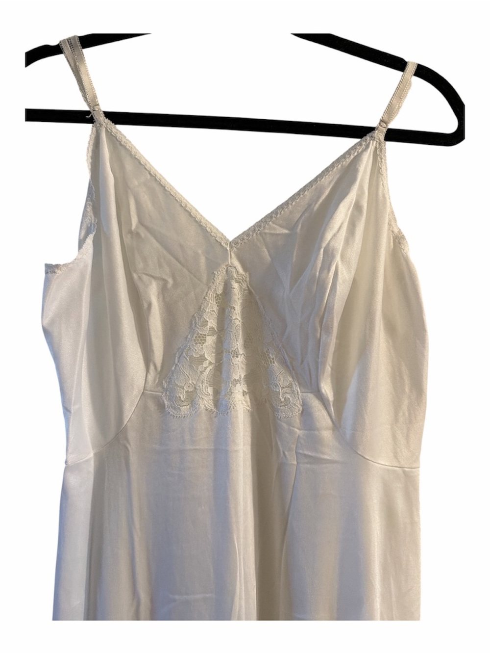 Vintage Sears Lace Slip Dress Size 38. Ivory Satin